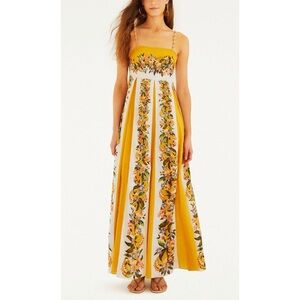 Farm Rio - Sand Hilo Stripes Floral Maxi Dress